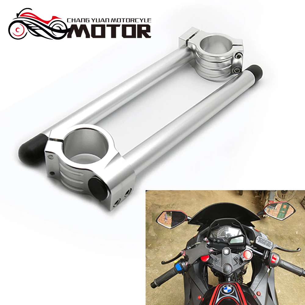 

Café Racer motocicleta manillar carreras ajustable fibra de carbono 36/37/38/39/41/45/ 46/48/50/51/52/53/54mm Clip en la barra de la horquilla