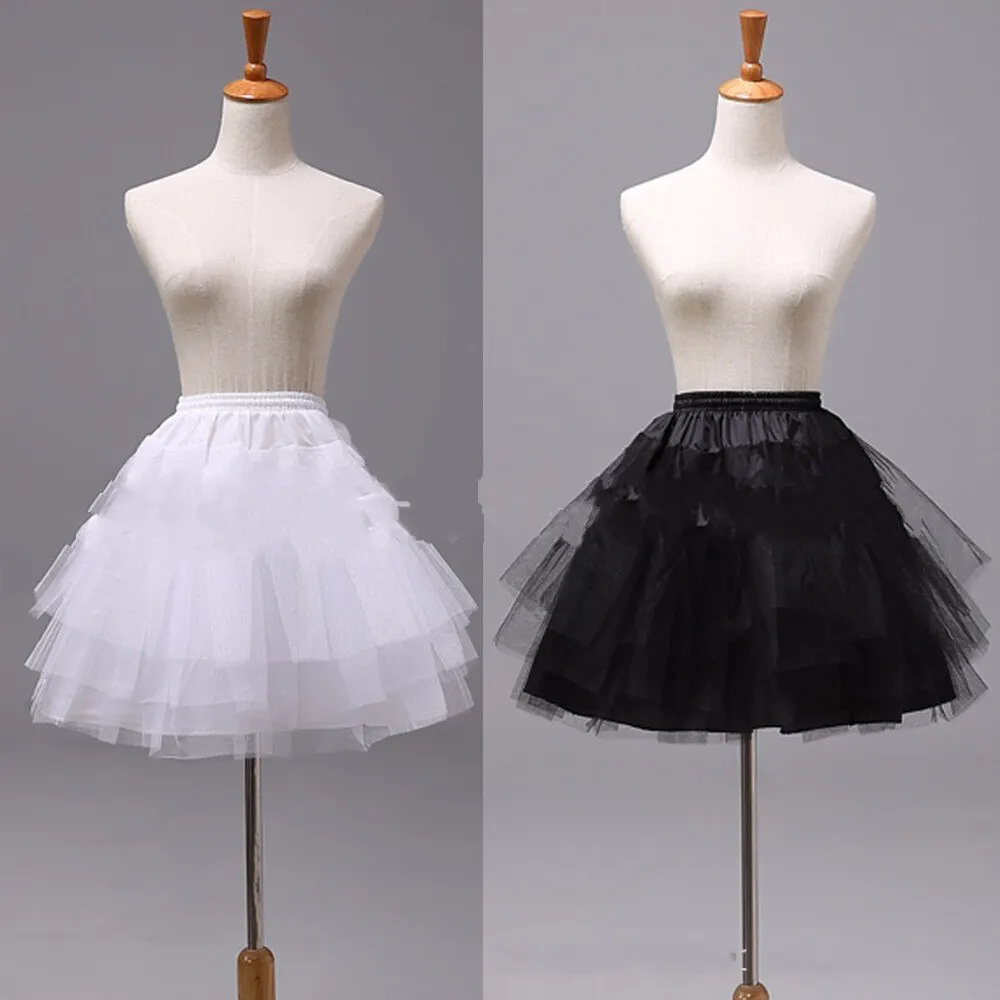 

White Or Black Short Petticoats 2023 Women A Line 3 Layers Underskirt For Wedding Dress Jupon Cerceau Mariage