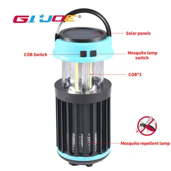 

LED Night Light Solar Charging Tent Light Zoomable Mosquito repellent bedroom light Built-in battery With hook camping hiking