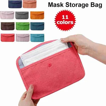 

1pc Portable Mask Storage Bag Folding Washable Face Cover Cloth Bag Save Stationery Storage Bag Case Folder Artifact Organizer