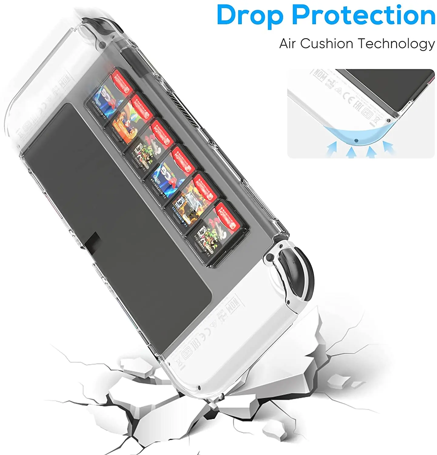Switch Oled Protective Case Shockproof Hard Pc Shell Case Cover For Nintendo Switch Oled Console With Game Card Storage Tns 1141 Cases Aliexpress