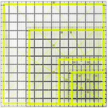 

Nonvor Quilting Ruler Acrylic Patchwork Cloth Quilting Tuler Fabric Cutting Ruler Square Quilters Clear Mark Rings for Sewing