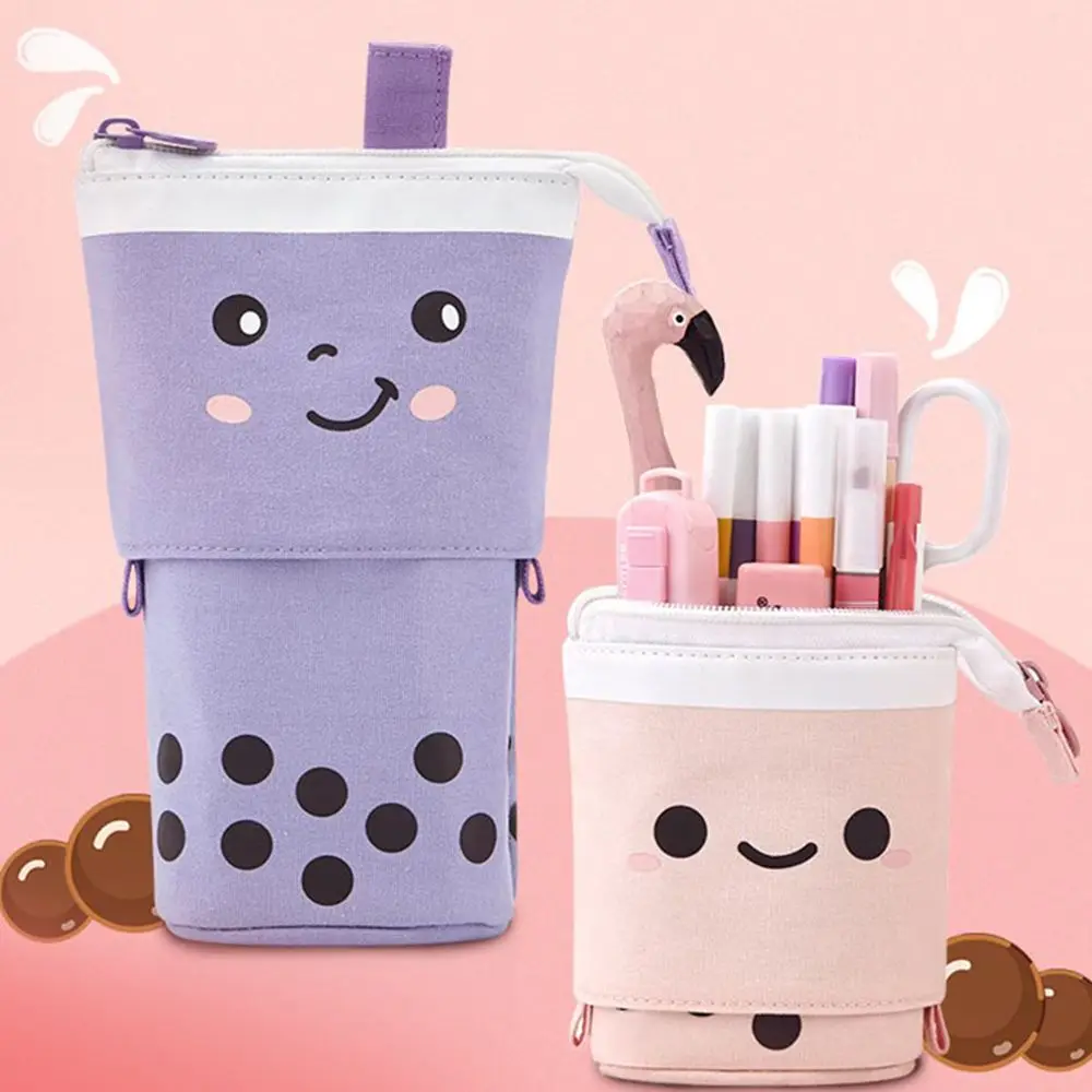

Flexible Boba Milktea Pencil Case Fabric Quality School Supplies Stationery Gift School Cute Pencil Box Pencil Case Pencil Bag