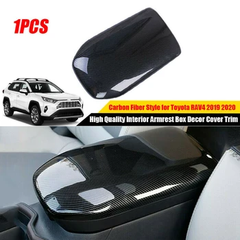 

Carbon Fiber ABS Interior Armrest Box Decor Cover Trim For Toyota RAV4 2019 2020 New And High Quality