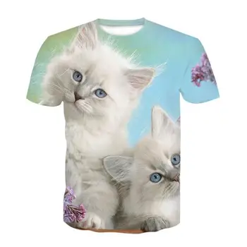 

The latest children's clothing cat 3D printed T-shirt casual short-sleeved O-neck fashion printing 3D T-shirt boy girl top