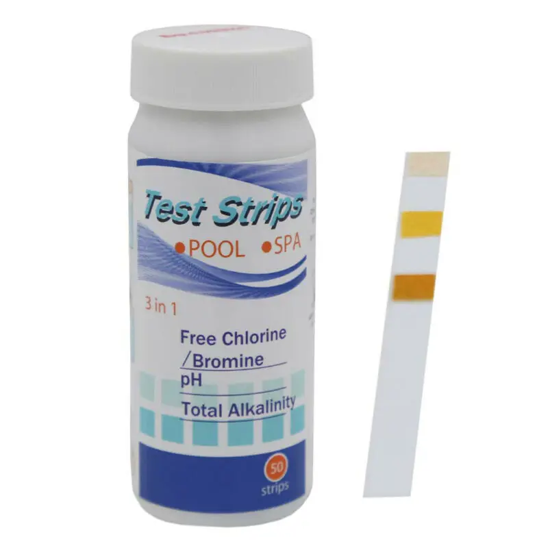 

50Pcs Swimming Pool Test Paper Residual Chlorine PH Value Alkalinity Hardness Test Strip A Bottle Of 50 Hot Tub Water Quality