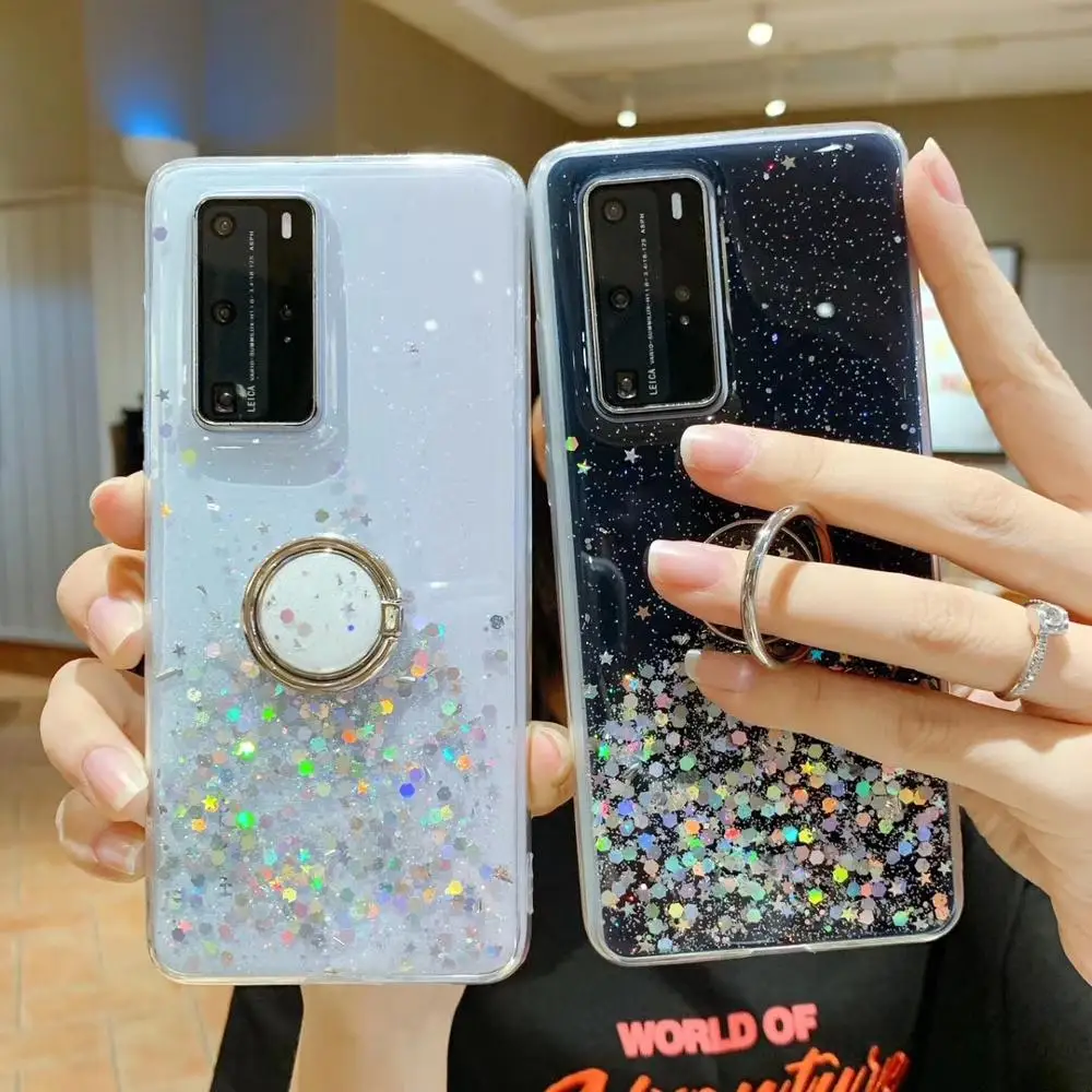 Чехол для Samsung Galaxy A51 блестящий мягкий чехол со звездным кольцом на кронштейне A01 A11 A21 A31 A41 A71 S20 Ultra|Бамперы| |