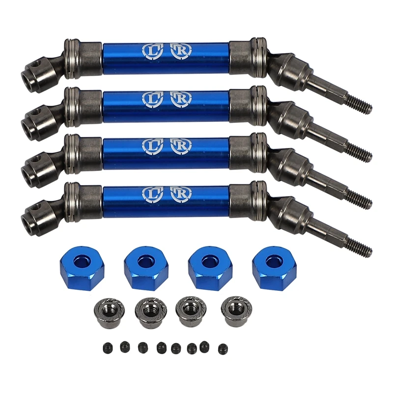 

2Pcs Front and 2Pcs Rear Drive Shaft Accessory Is Suitable for Traxxas Slash 4X4 1/10 RC Truck