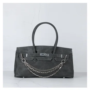 

Large-capacity military cloth platinum bag handbags 2020 winter new ladies shoulder bag handbag retro trend fashion canvas bag