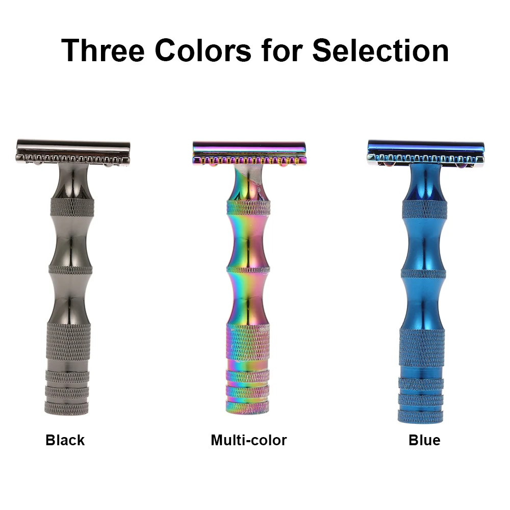 

Double Edge Shaving Razor Safety Beard Razor Zinc Alloy Manual Mustache Removal Shaving Tool Fashionable