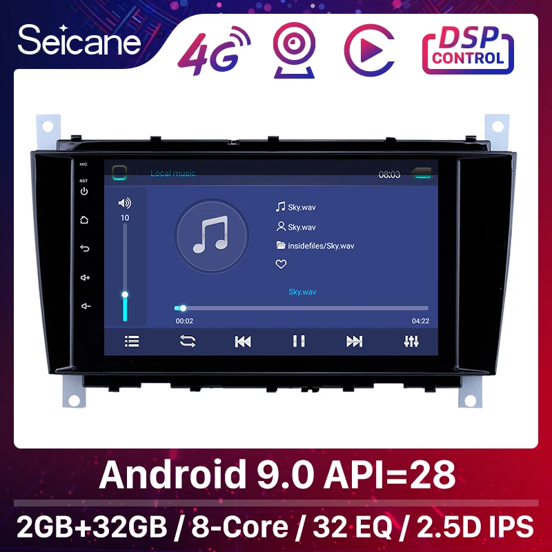 Seicane Автомобильный GPS мультимедийный блок плеер для Mercedes Benz C Class C55 / CLC W203 /CLK W209 /CLS