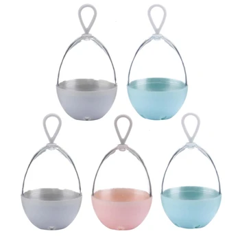 

5Pcs Transparent Egg Shaped Beauty Powder Puff Storage Box Rack Makeup Egg Case 57BE