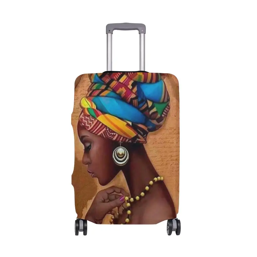 

ALAZA African women Travel Suitcase Protective Luggage Cover Case Travel Accessories Elastic Luggage Dust Cover Apply 18''-32''