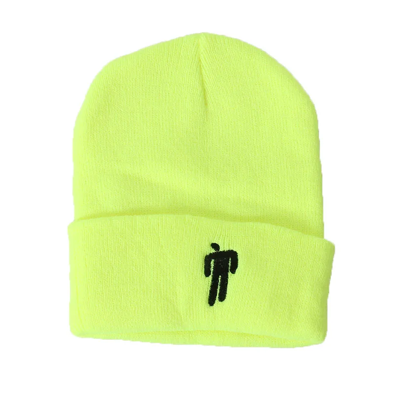 Billie Eilish Beanie 14 цветов вязаная зимняя женская шапка однотонный хип-хоп трикотажный свитер шапка для девочек повседневные теплые шапки