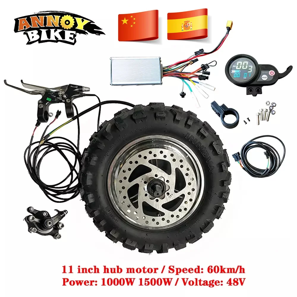 11 Inch Off-road Electric Scooter Hub Motor Kit 48V1000W1500W