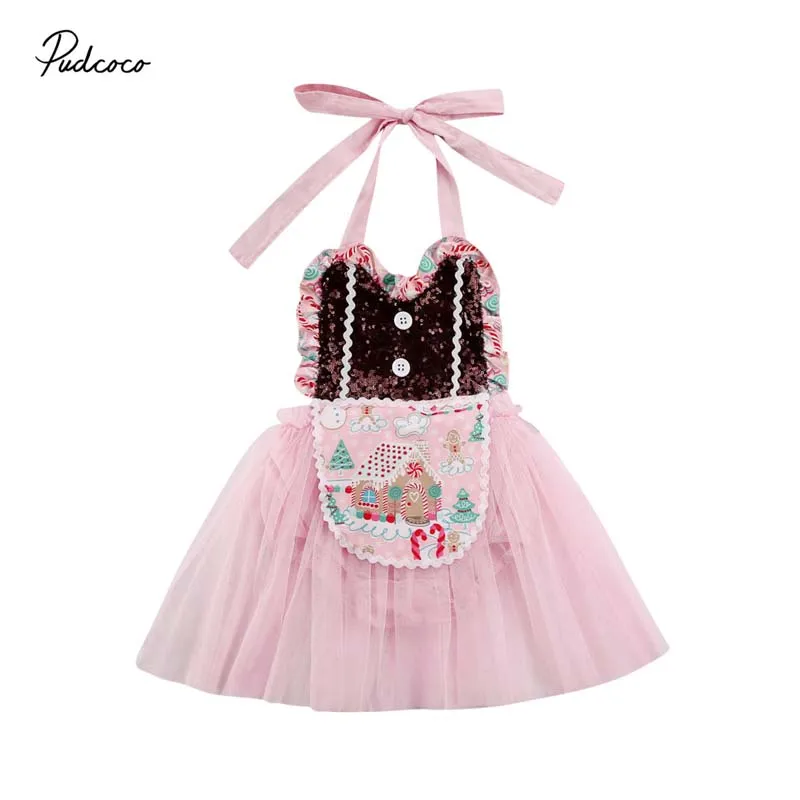 Baby Summer Clothing Christmas print Newborn Tutu Baby Girl Pettiskirt Bodysuits Dress Tutu Strap Xmas Romper