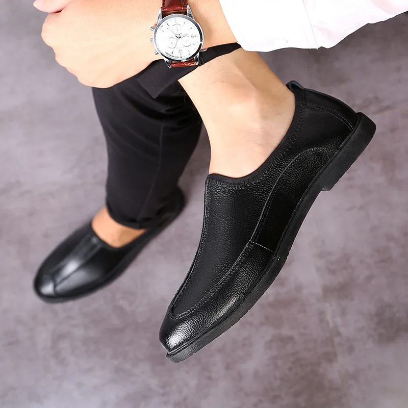 

Full-grain Leather Korean-style Foot Covering Casual Leather Shoes Men's Versatile Autumn MEN'S Leather Shoes Fashion Breathable