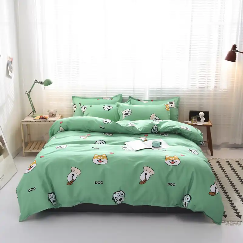 Cute Cartoon Puppy Room Decoration Home Textile Flat Sheet Duvet