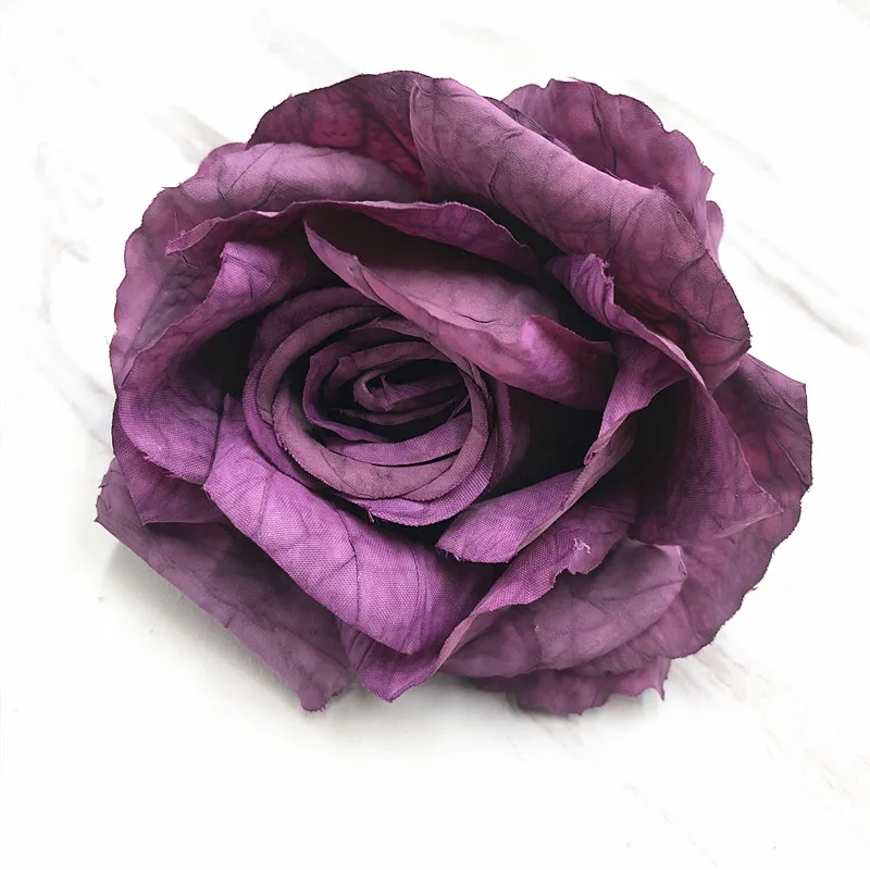 YOOROMER 2 шт. высококачественный Шелковый большой цветок искусственный цветок розы голова Свадебные украшения DIY ВЕНОК Подарочная коробка Цветок для скрапбукинга - Цвет: purple
