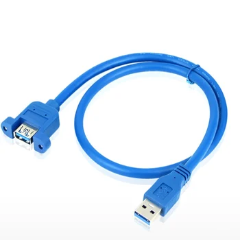 

50pcs/lot 60cm/100CM/180CM/300CM USB3.0 B Female to USB 3.0 B Male panel mount Extension Sync Cable Cord