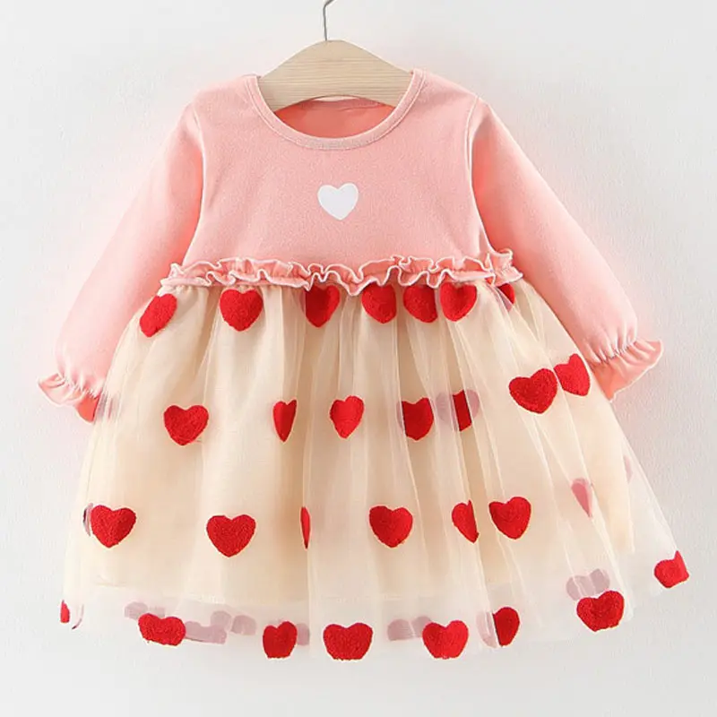 Bear Leader/платья для девочек; Новинка; Летние вечерние платья для маленьких девочек; детское платье принцессы из мягкой сетки с принтом; Одежда для новорожденных детей - Цвет: Pink -AX1252