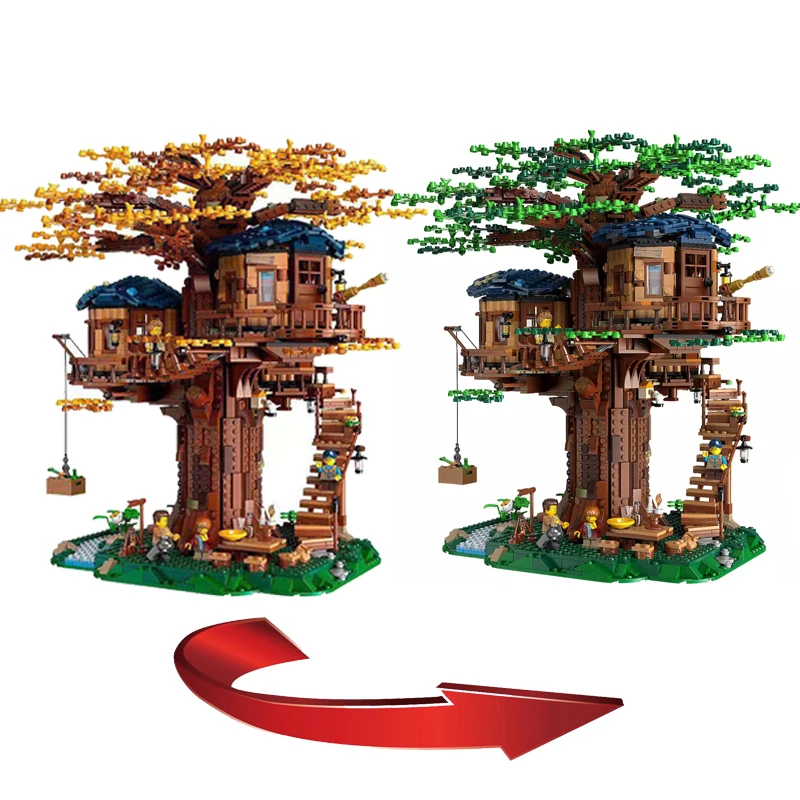 

2019 New The Biggest Ideas Model Tree House Bricks Compatible Legoingly Ideas 21318 Building Blocks for Children Christmas Gift