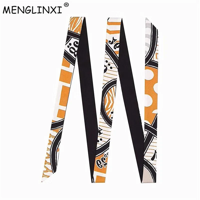 

200cm Bag Ribbons Luxury Brand Scarf Multifunctional Female Belt Skinny Silk Scarf For Women Fashion Head Scarves For Ladies