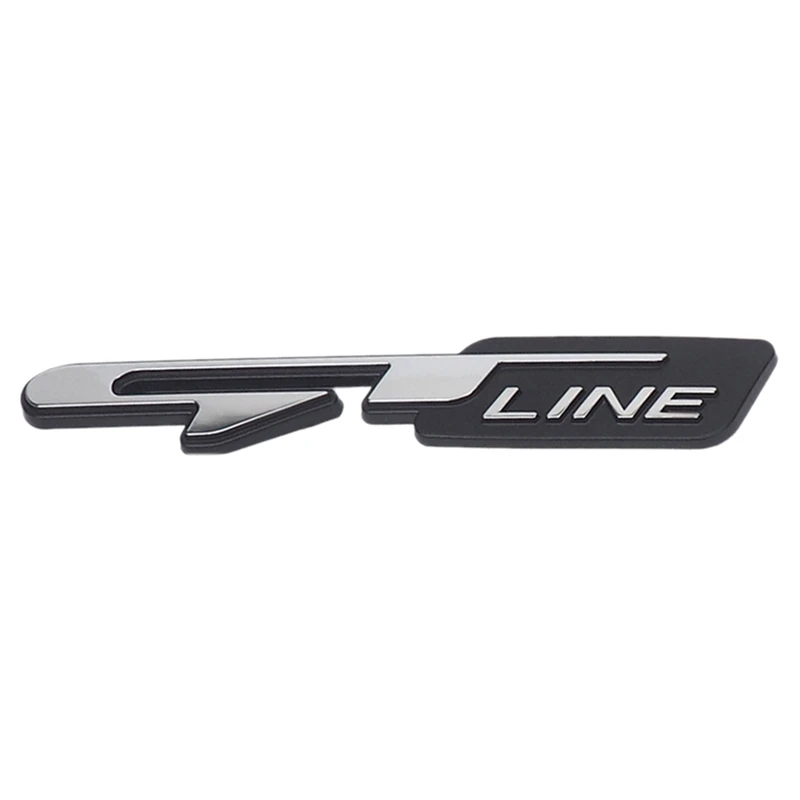 2 шт крутой 3D стикер для автомобиля Gt Line буквы наклейка для Kia задний багажник крыло автомобиля наклейки на двери Gt Line, серебро + черный & S