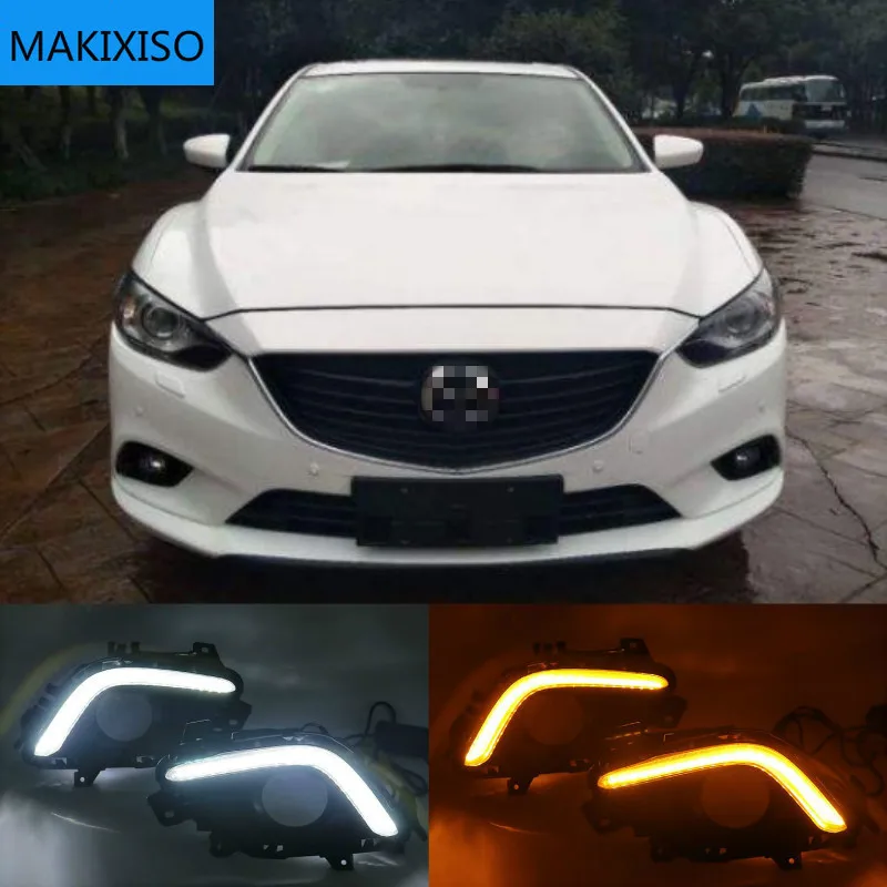 

1 set For Mazda 6 Atenza 2014-2016 with turnning signal lights LED DRL Daytime Running Lights fog lamp hole