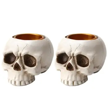 

2Pcs Halloween Supplies Halloween Accessories Scary Horrific Delicate Creative Creepy Candle Holders Candle Containers for Party