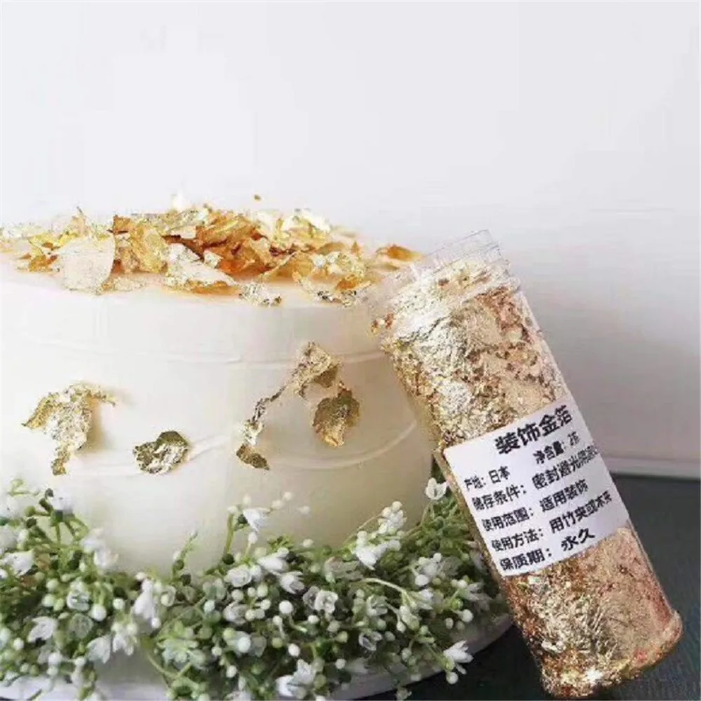 decorative gold leaf flakes 2g gold