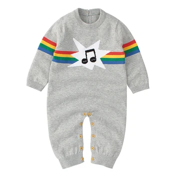 

Baby Rompers Newborn Baby Jumpsuit Knit Overall Rainbow Long Sleeve Cotton Baby Boys Clothes Autumn Winter Baby Girls Clothes