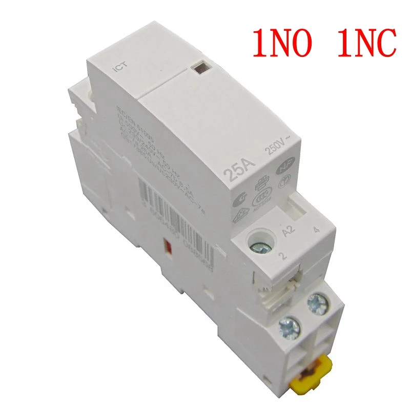 CT Американская классификация проводов 2р 25A 220 V/230 V 50/60HZ Din rail AC контактор для дома 2NO или 1NO 1NC - Цвет: ICT25A 1NO 1NC