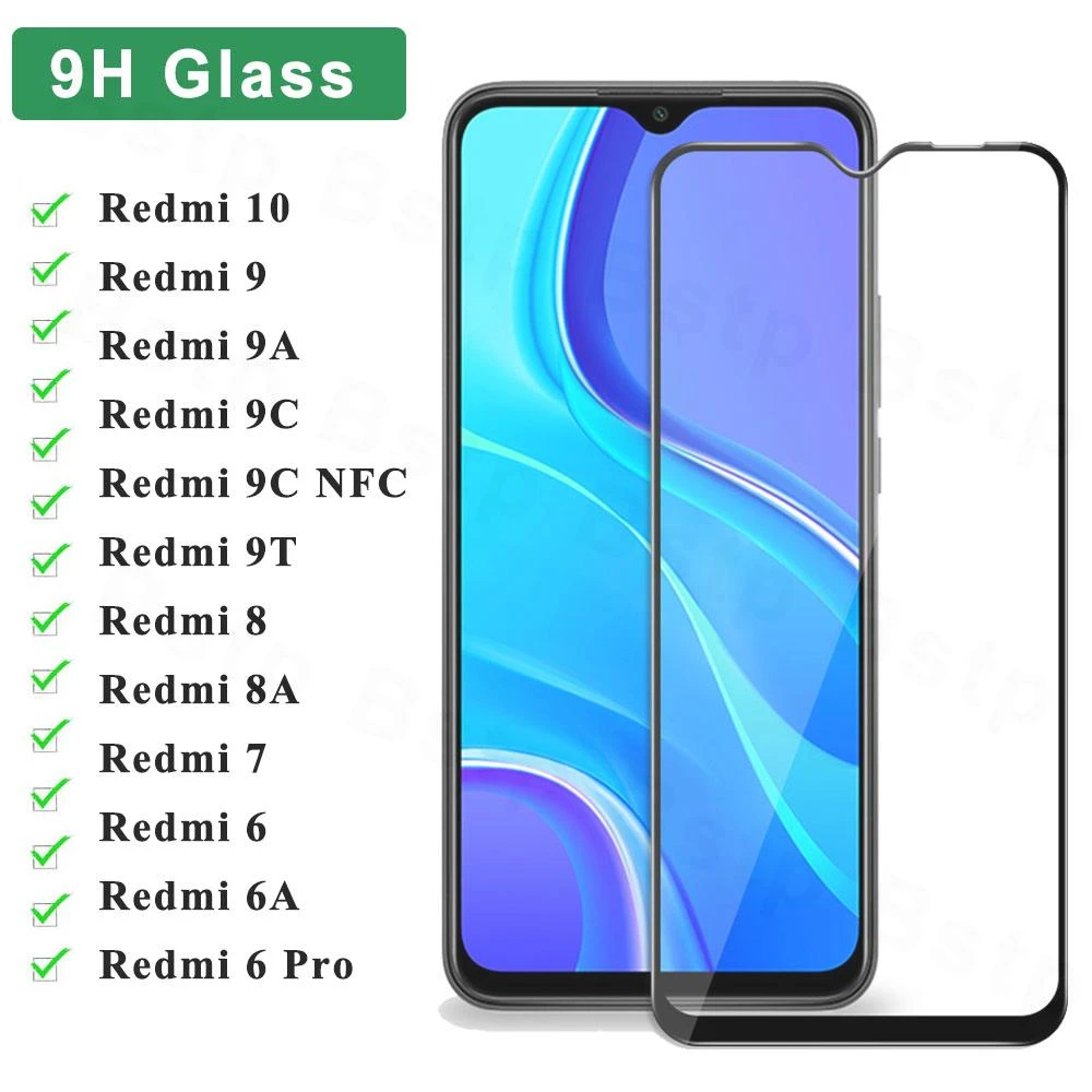 mobile protector For Redmi 6 Pro 7 8 9 10 Protection Glass For Xiaomi Redmi 6A 8A 9A 9T 9C 8T Tempered Screen Protector Redmi 7 Protective Film best screen guard for mobile