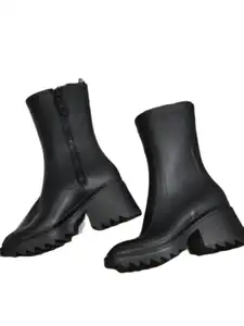 Роскошные женские ботинки, новинка осень-зима 2021, водонепроницаемые ботинки-мартинсы из ПВХ, с квадратным носком, на толстом каблуке, модные...