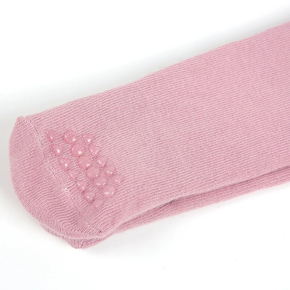 Хлопковые однотонные детские колготки модные гетры, штаны для маленьких девочек Нескользящие брюки из силикагеля модные весенние колготки для маленьких девочек