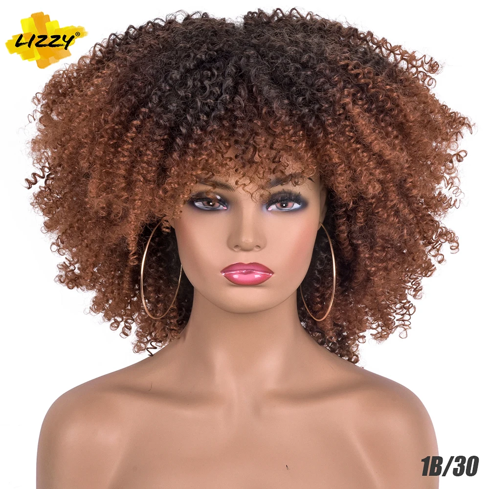 14 &curto afro kinky encaracolado perucas com