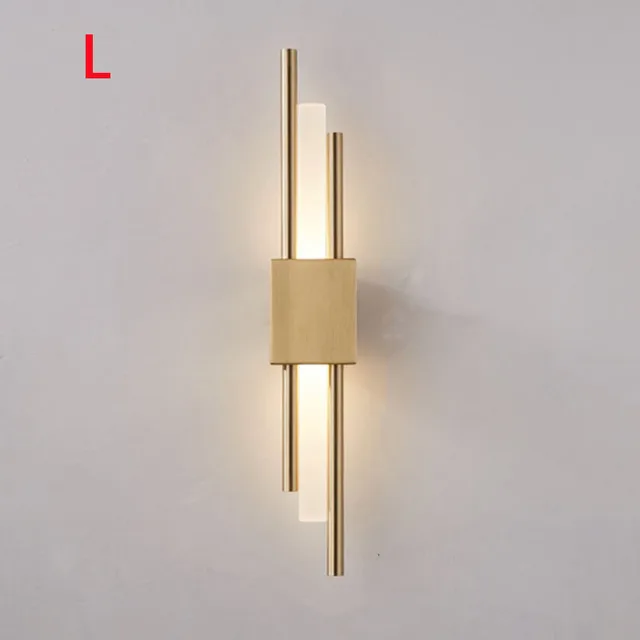 Modern fashion American European-style metal acrylic tube LED wall lamp bedroom study living room home lighting wall lamp copper
