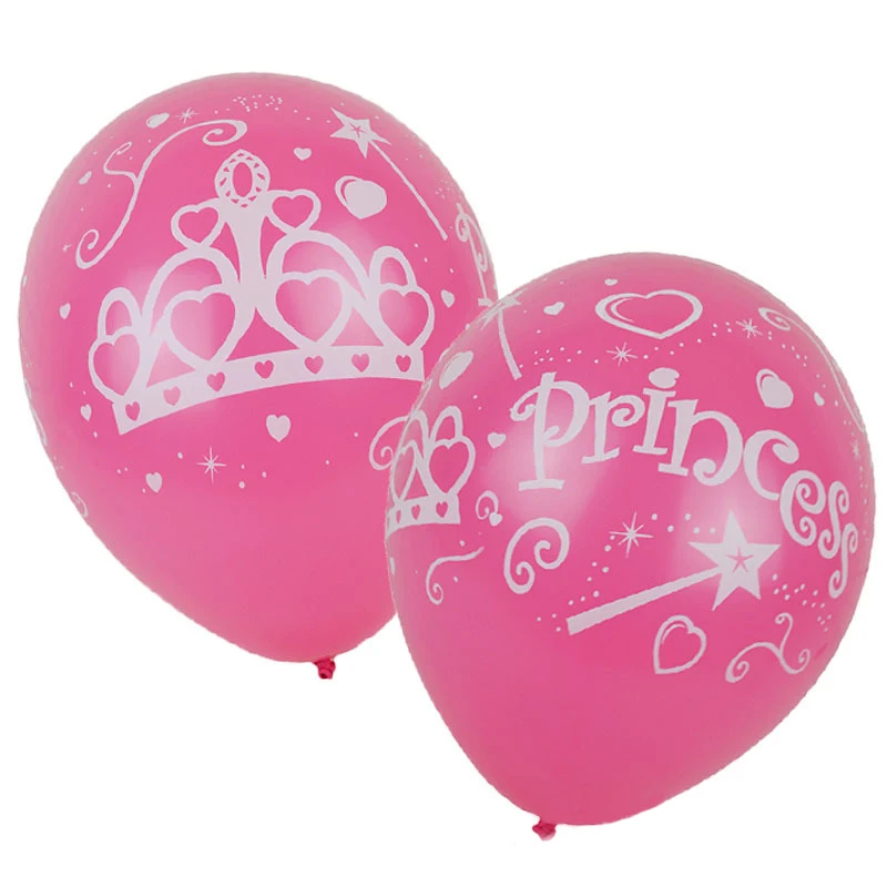 Новинка, латексный воздушный шар с короной королевы, 12 дюймов, 2,8 г, монохромный четырехсторонний принт для девочек, стол для дня рождения, белый латексный шар