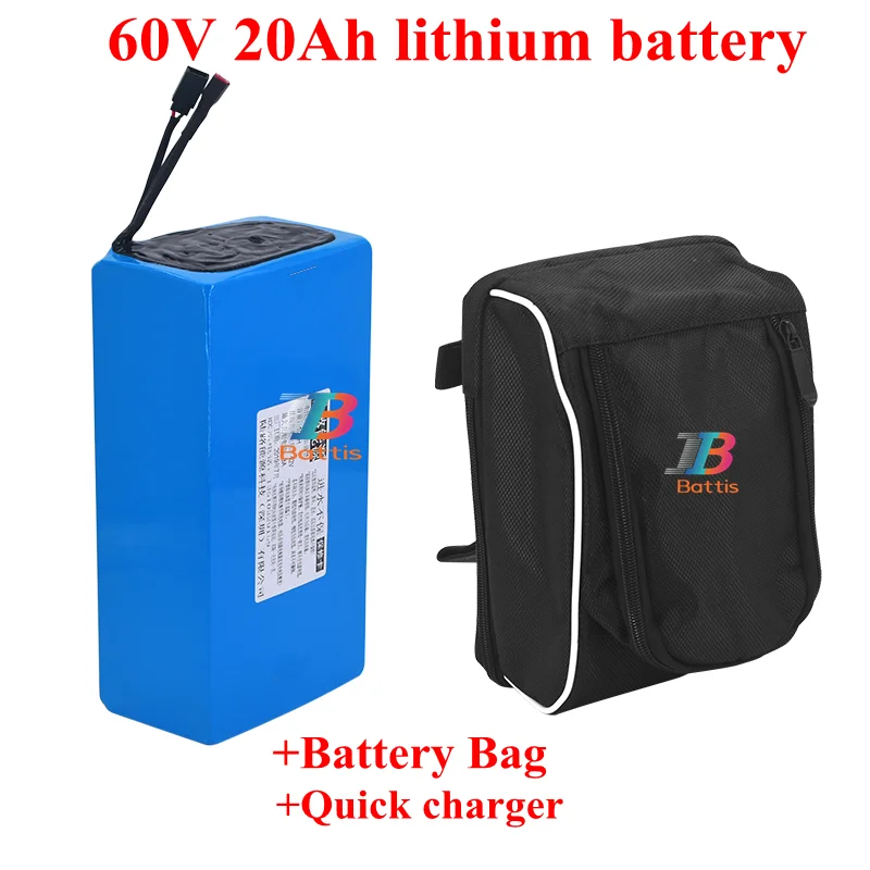Полный Мощность 3000W 60V 20AH электронной велосипед Скутер Батарея для 18650 мотор 2000 Вт электрический велосипед с 5A Зарядное устройство+ сумка