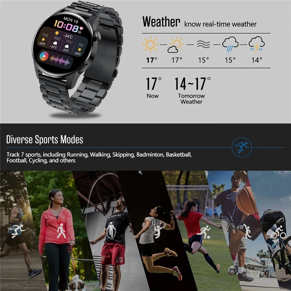 Masculino à Prova Inteligente com Bluetooth e Monitor de Frequência Cardíaca para Huawei Android e Ios Smartver Esportivo D'água Relógio Novo 2022 - Image 6