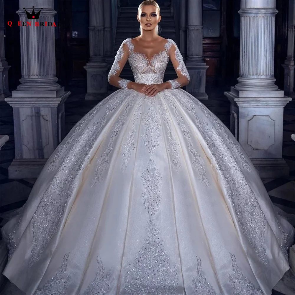 Puffy White Wedding Dresses With Diamonds