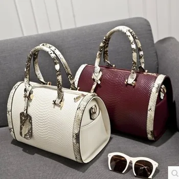 

Fashion Women Single Shoulder Bag 2020 New Women Bags Designer Crocodile Handbag Female Vintage Boston Package PU Crossbody Bags