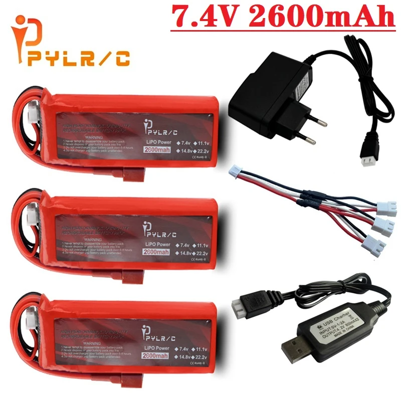 2S 7 4 V 2600mah литий-полимерный аккумулятор для Wltoys 144001 124018 124019 12402a 12428 18301 18302 RC Car с