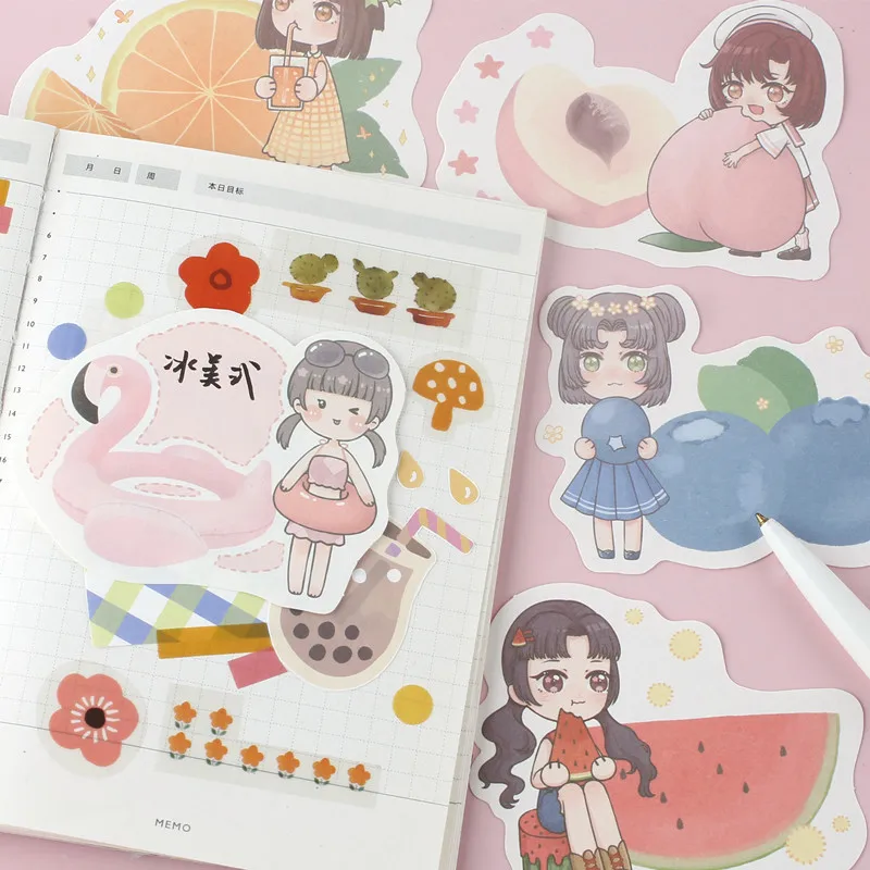 20 шт. Kawaii блокнот для заметок милый рисунок девочек комплект с листами записей