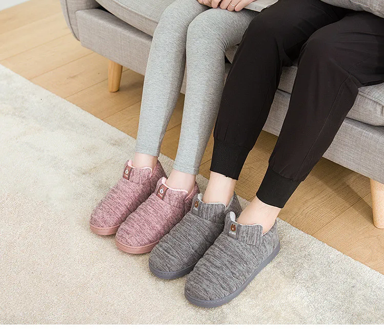 Women Winter Shoes Warm Plush Home Slippers Covered With Fur Non-slip Indoor Bedroom Female Cotton Slippers Unisex Hot Sale