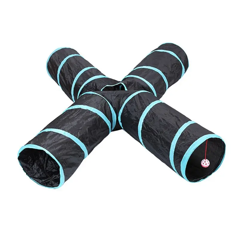 4-Way Crinkle ролик Кот туннель Котенок Играть Игрушка складной вентилируемый дизайн T8WB