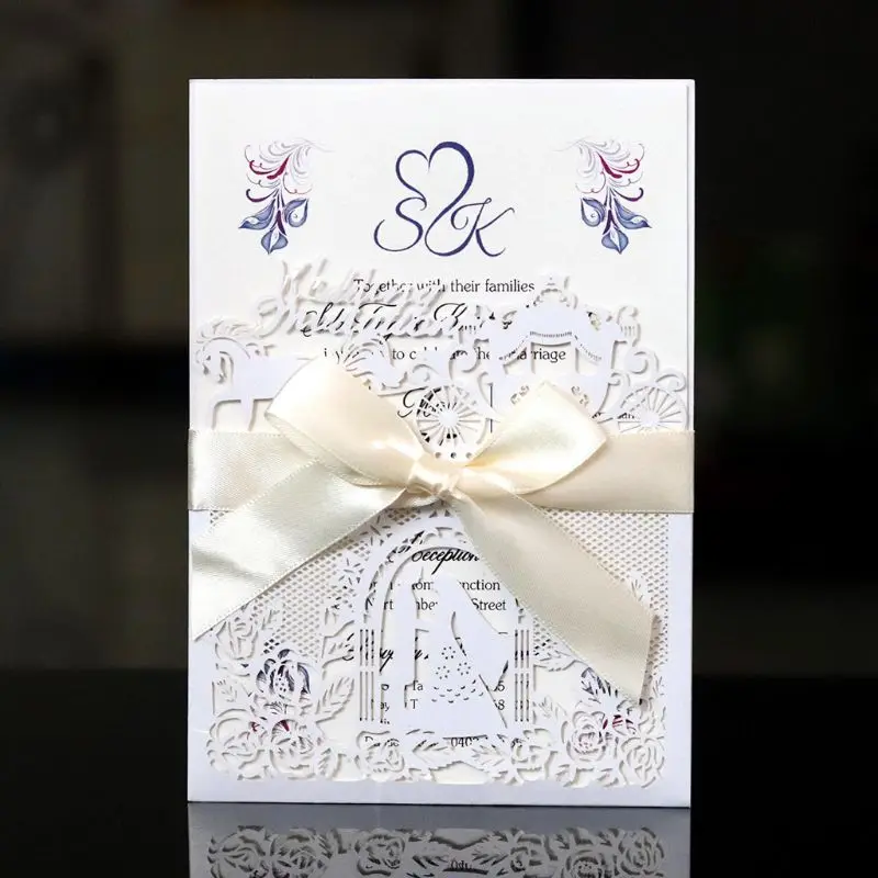  20 Pcs European Style Wedding Invitation Cards with Envelopes Kits Party Supply - 4.00057E+12
