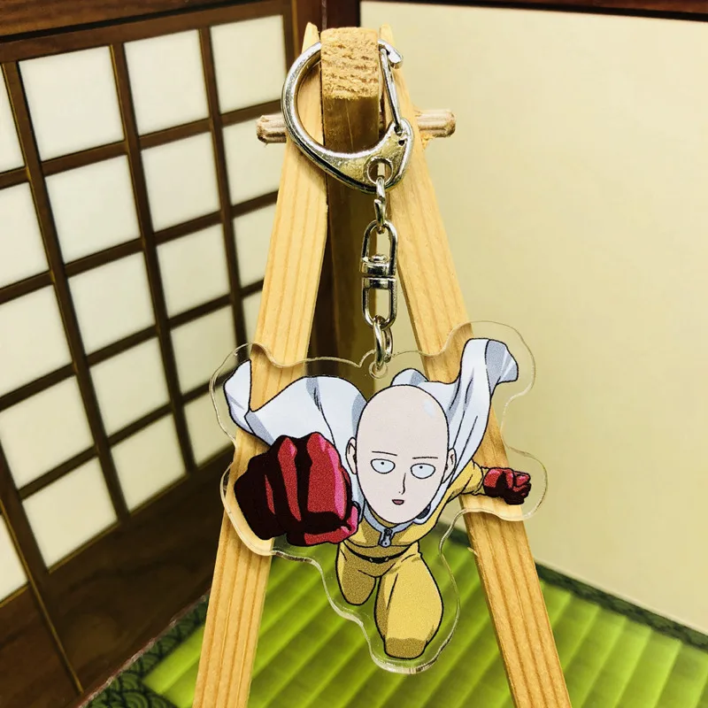 A Аниме ONE PUNCH-MAN Акриловые фигурки брелоки брелок для ключей детские сумки брелоки подвески подвеска коллекционное украшение подарок - Цвет: A