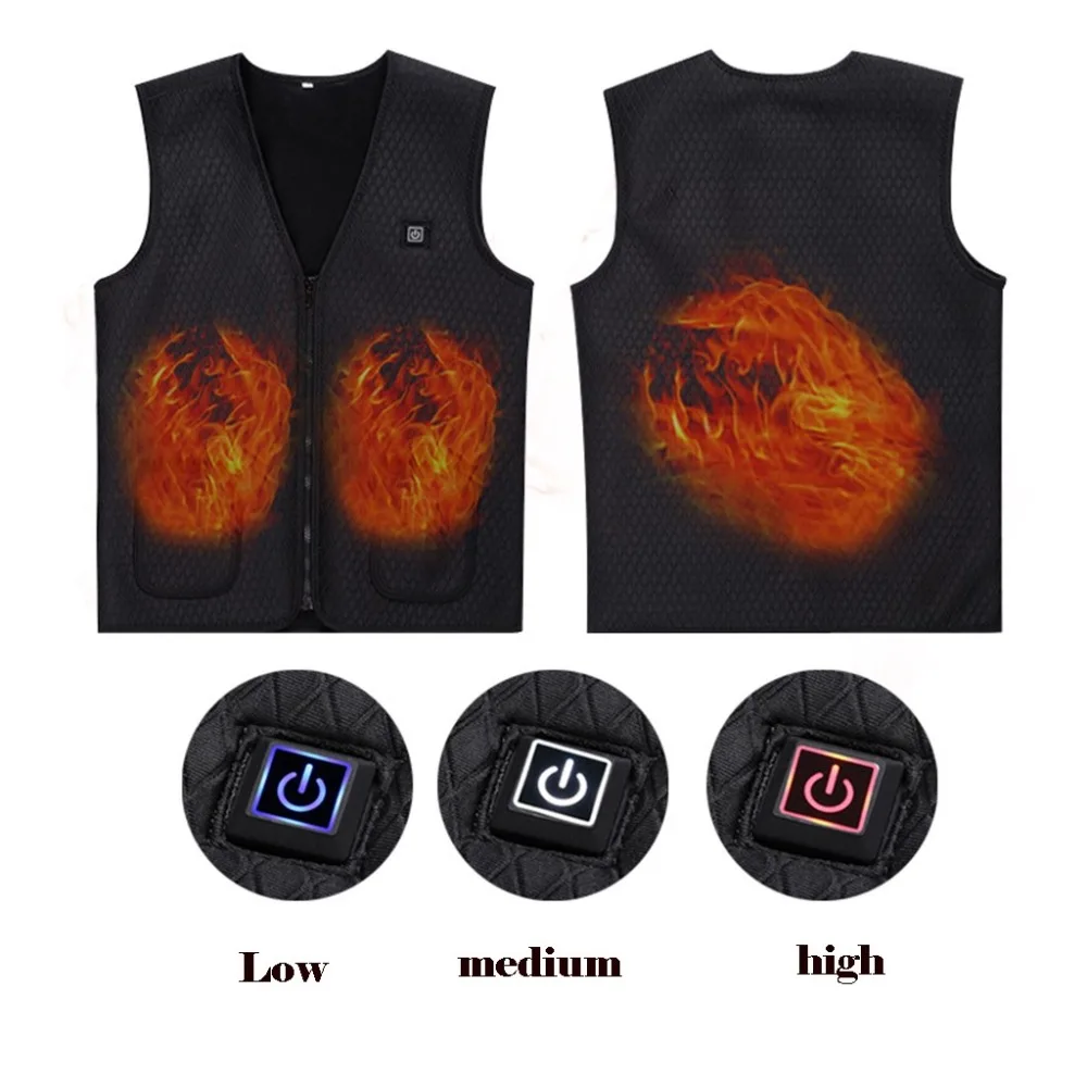 Electric vest vest warm winter heating vest washable size adjustable USB rechargeable heating clothes veste homme hiver 30N28 (5)